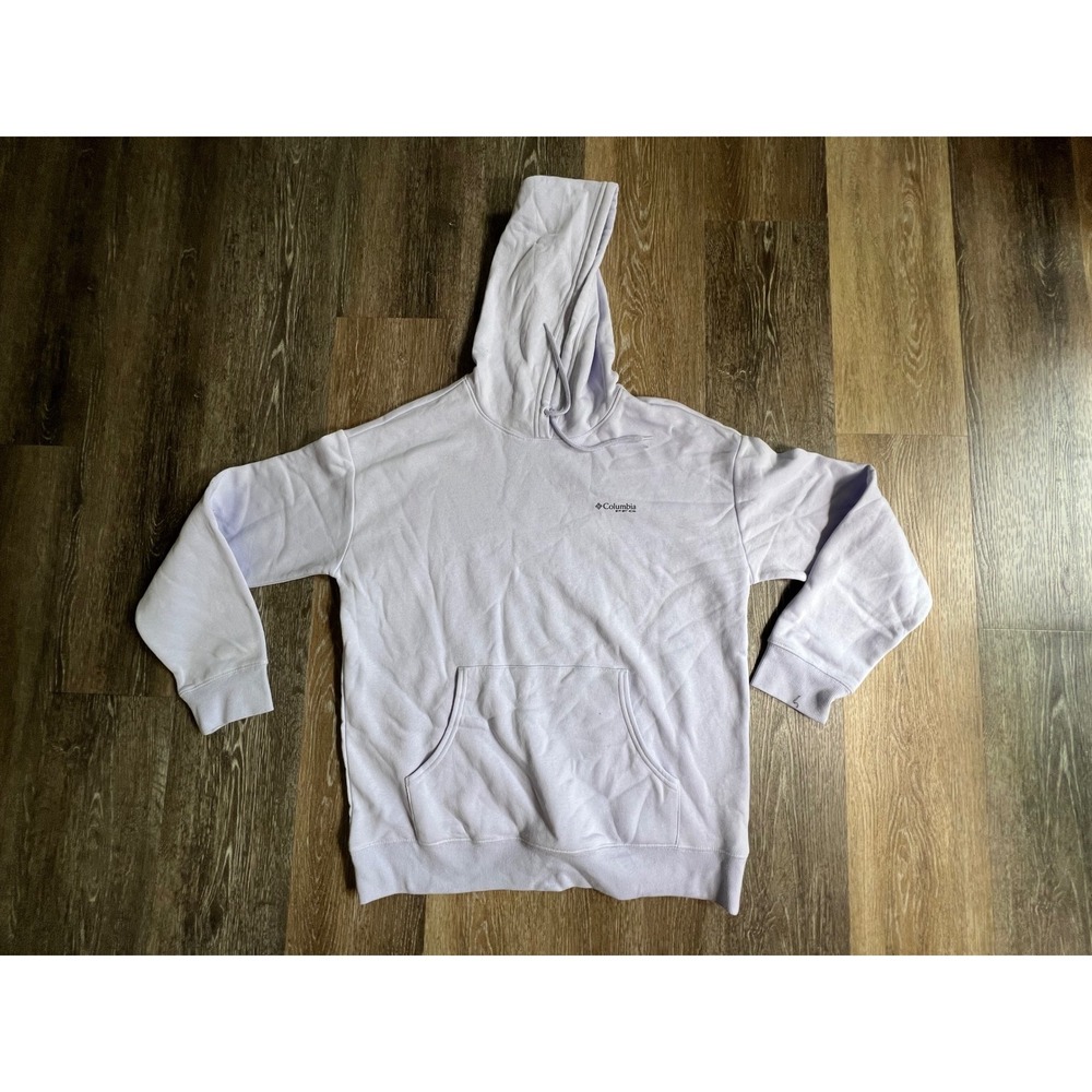 Columbia PFG Hoodie Mens Medium Lavender Chasing Good Times Graphic Fleece Sweat
